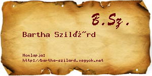 Bartha Szilárd névjegykártya