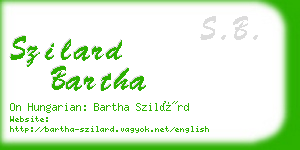 szilard bartha business card